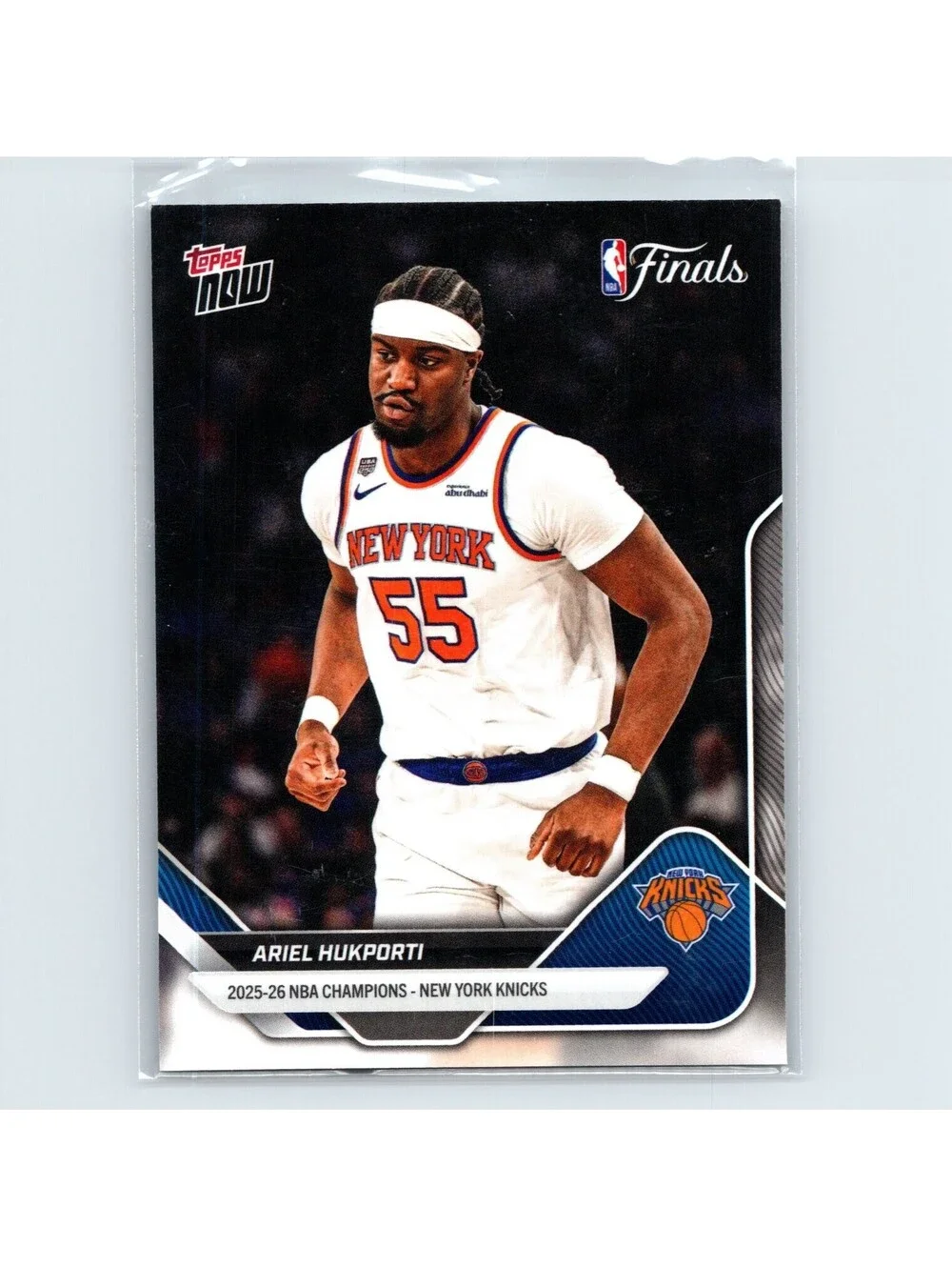 2025-26 Topps Now NBA Ariel Hukporti #C13 New York Knicks Champions